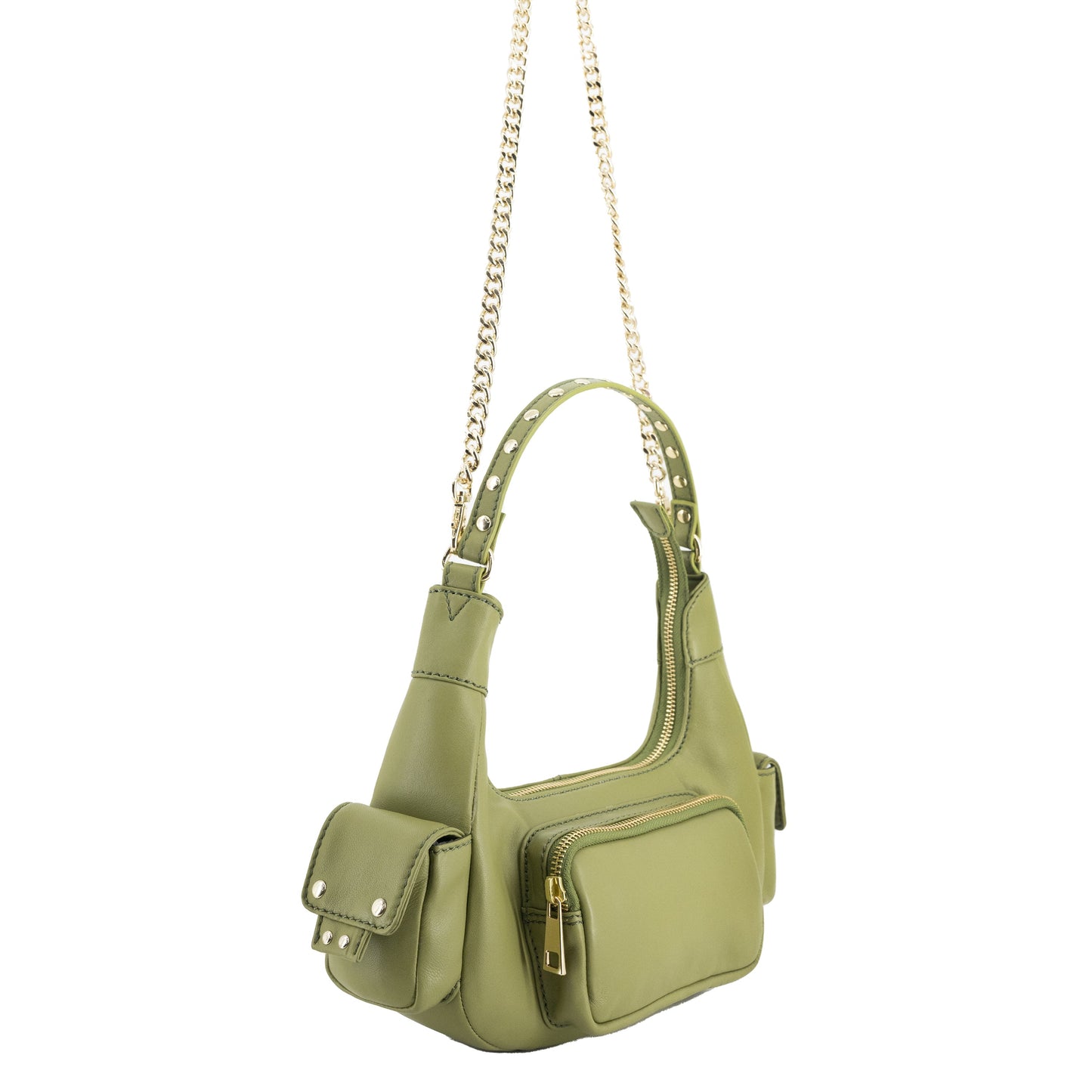 Sally Small Pocket Cozy Green w. Gold