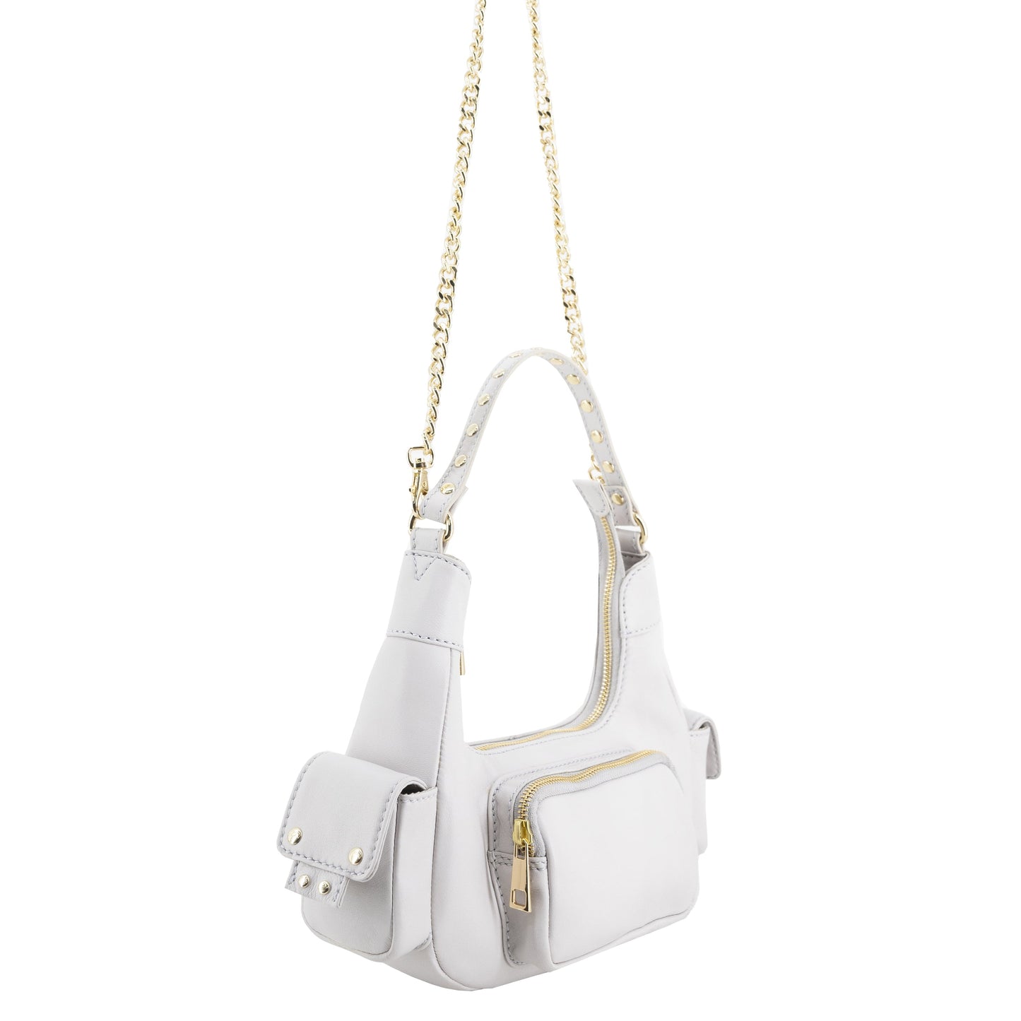 Sally Kleines Taschentuch, Off-White mit Gold