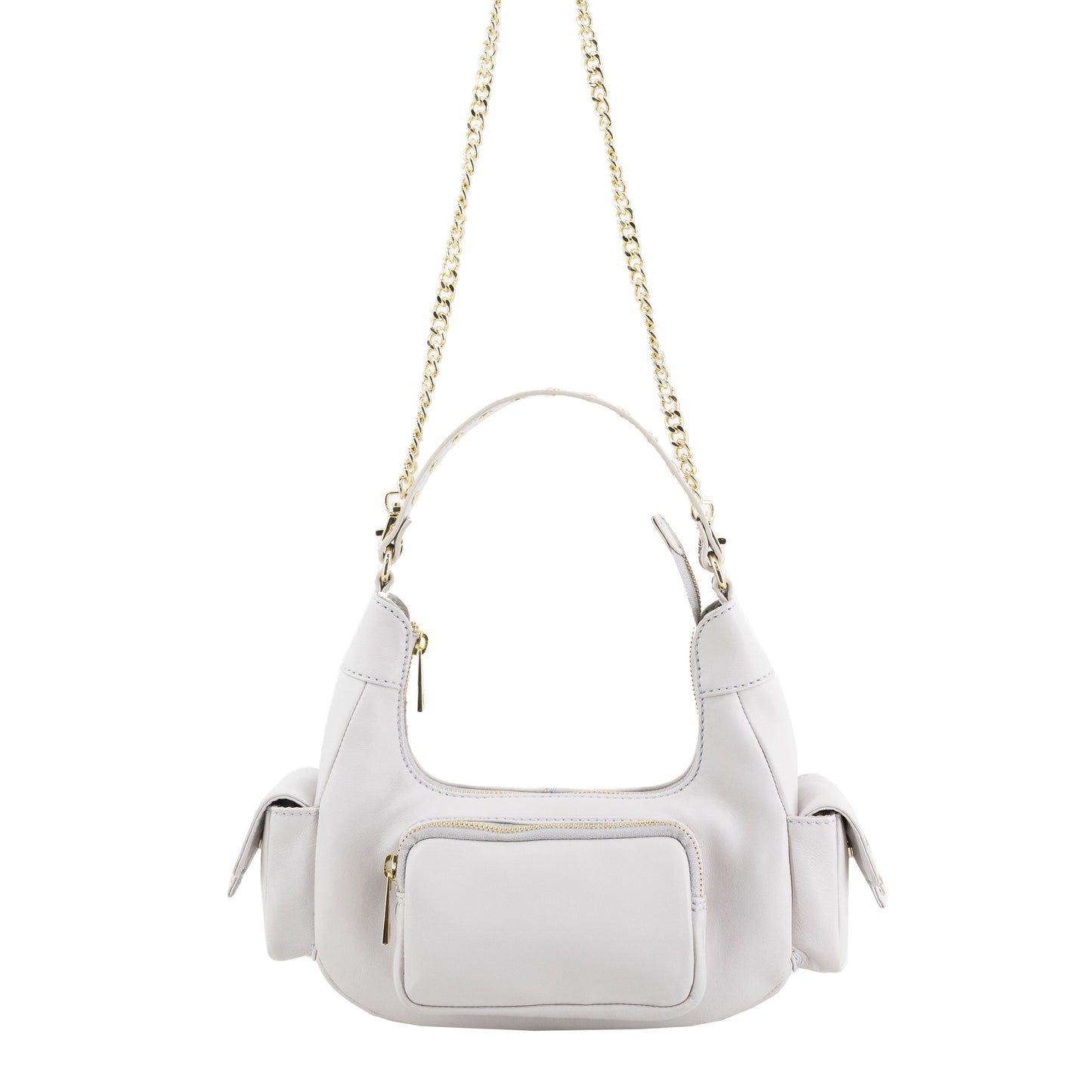 Sally Kleines Taschentuch, Off-White mit Gold