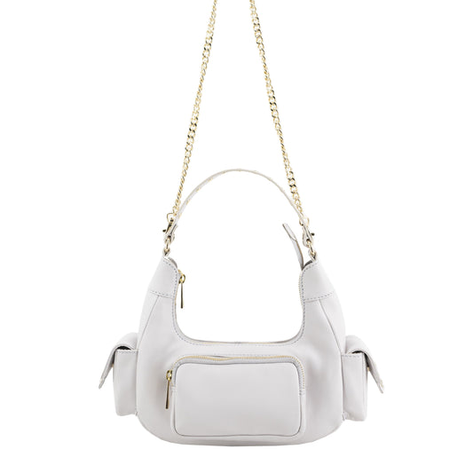 Sally Kleines Taschentuch, Off-White mit Gold