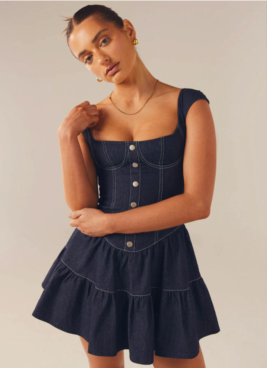 Denim Bustier Dress