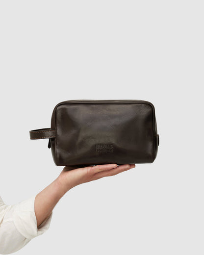 Sette Chocolate - Leather Dopp Kit