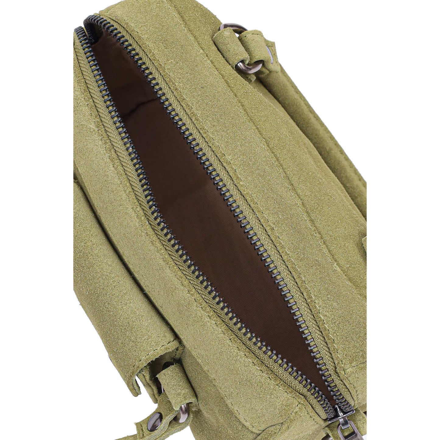 Kleines Nori Wildleder Matcha mit Antik Silber