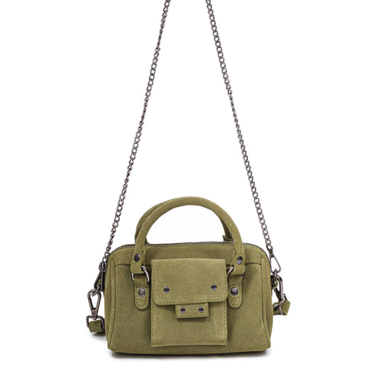 Kleines Nori Wildleder Matcha mit Antik Silber