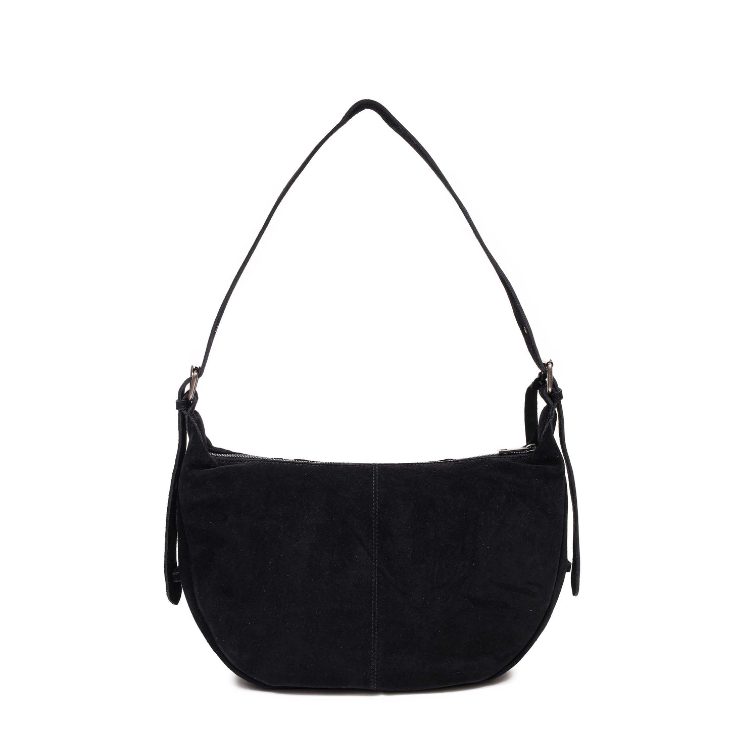 Small Stella Zipper Suede Black