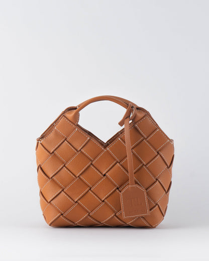 Clementine Woven Mini Tote Bag Tan