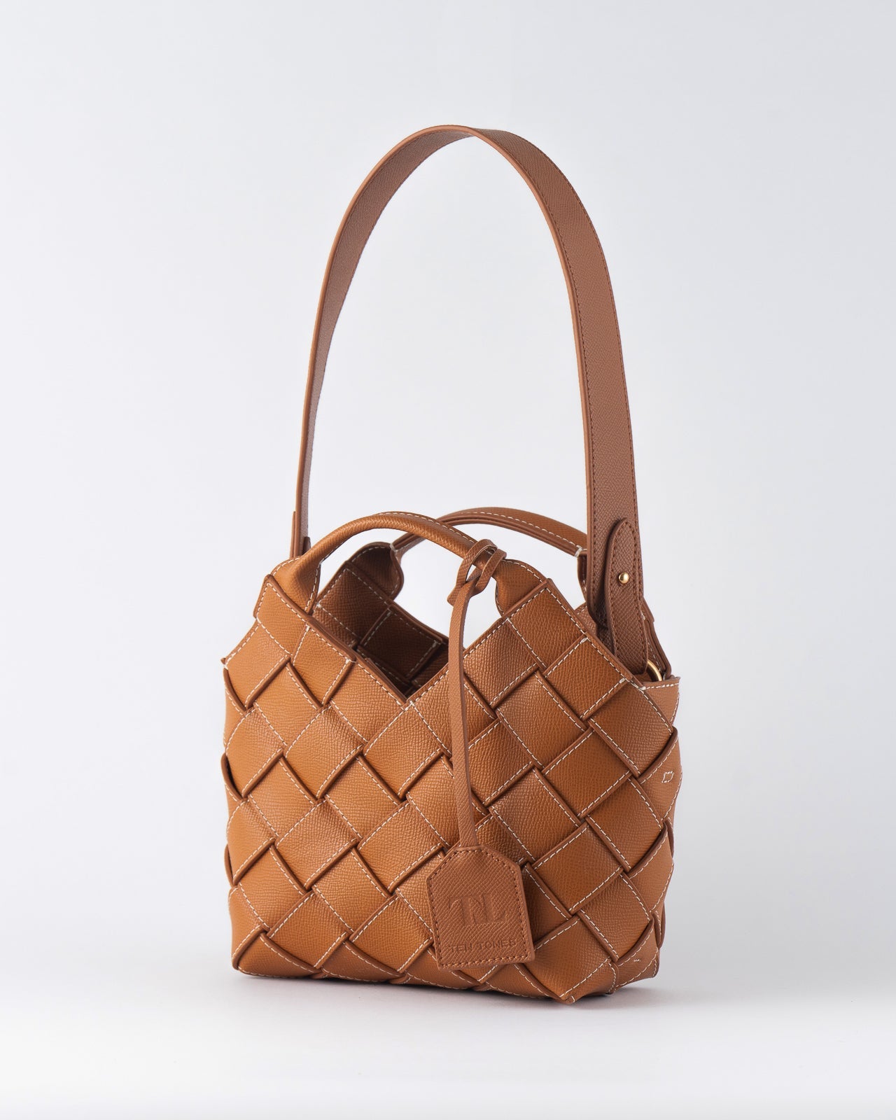 Clementine Woven Mini Tote Bag Tan