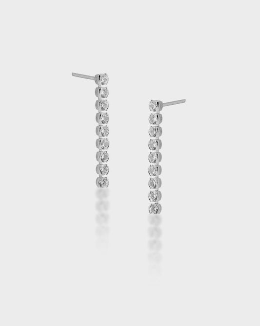 Tennis Tassel Earrings Silver