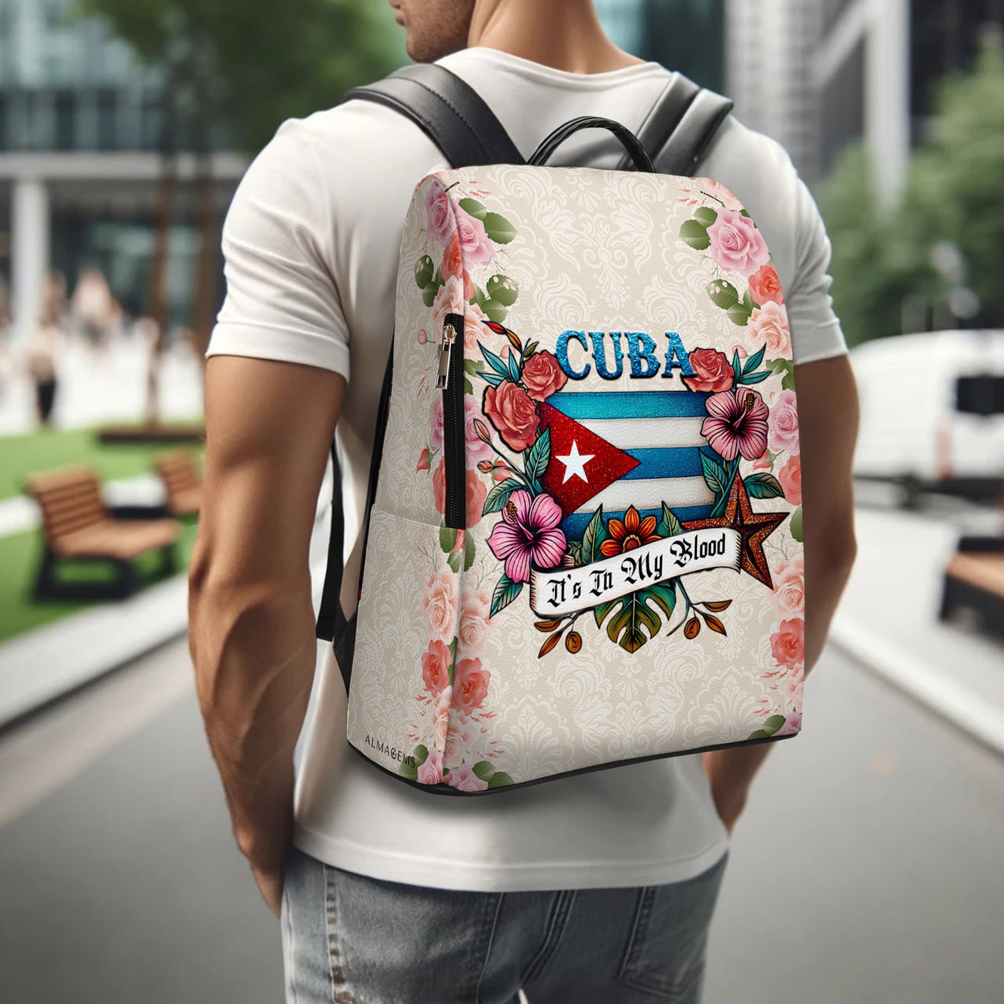 Cuba It's In My Blood - Personalized Custom Leather BackPack - LA021_BP