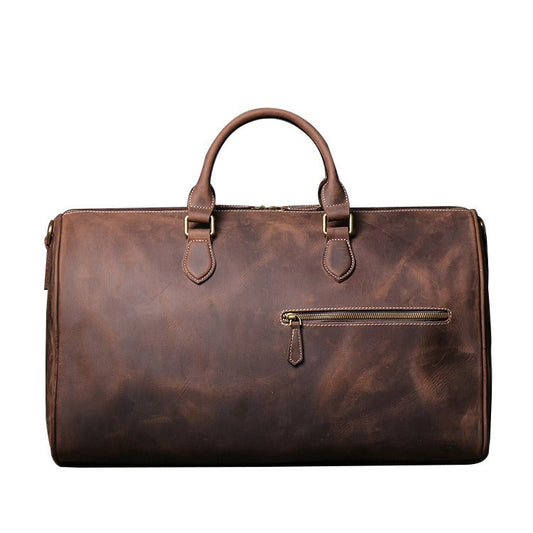 Sophisticated Leather Overnight Duffle Bag