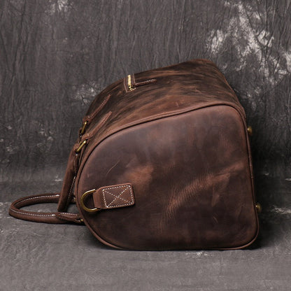 Sophisticated Leather Overnight Duffle Bag