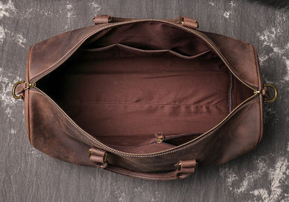Sophisticated Leather Overnight Duffle Bag