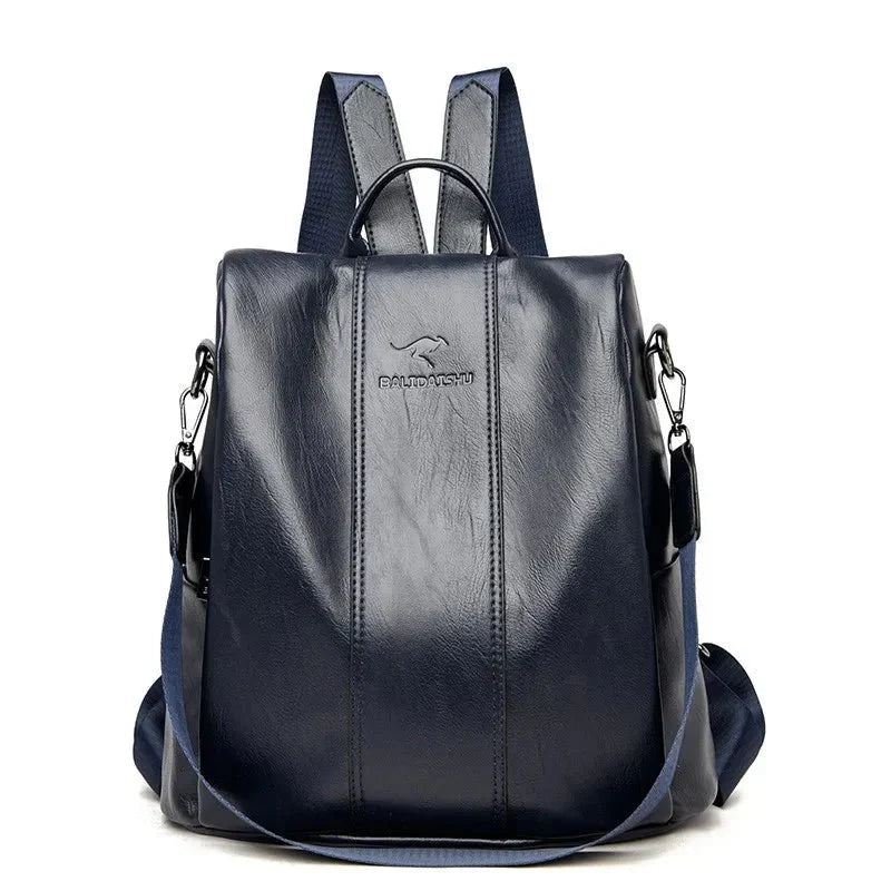 Women's Anti-Theft Leather Backpack