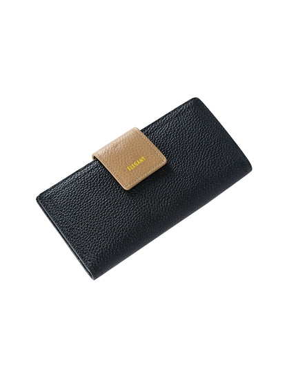 FAITH LEATHER TAB STYLE RFID WALLET- BLACK/CAMEL-LOWER PRICE!