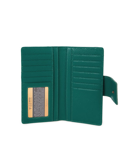 FAITH LEATHER TAB STYLE RFID WALLET- EMERALD- LOWER PRICE!