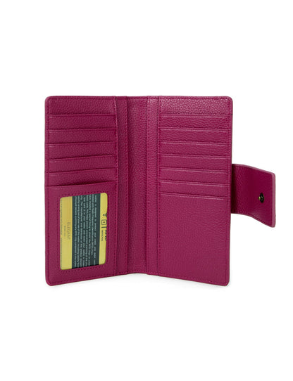 FAITH LEATHER TAB STYLE RFID WALLET- MAGENTA- LOWER PRICE!