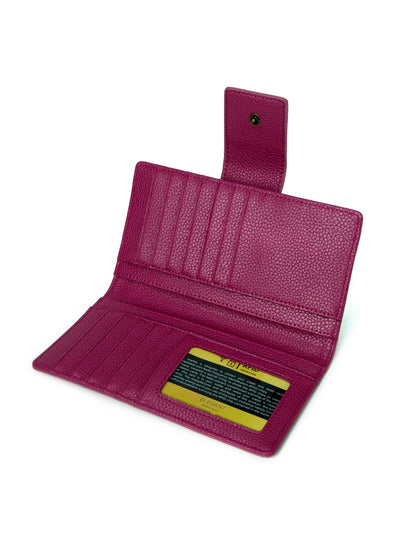 FAITH LEATHER TAB STYLE RFID WALLET- MAGENTA- LOWER PRICE!