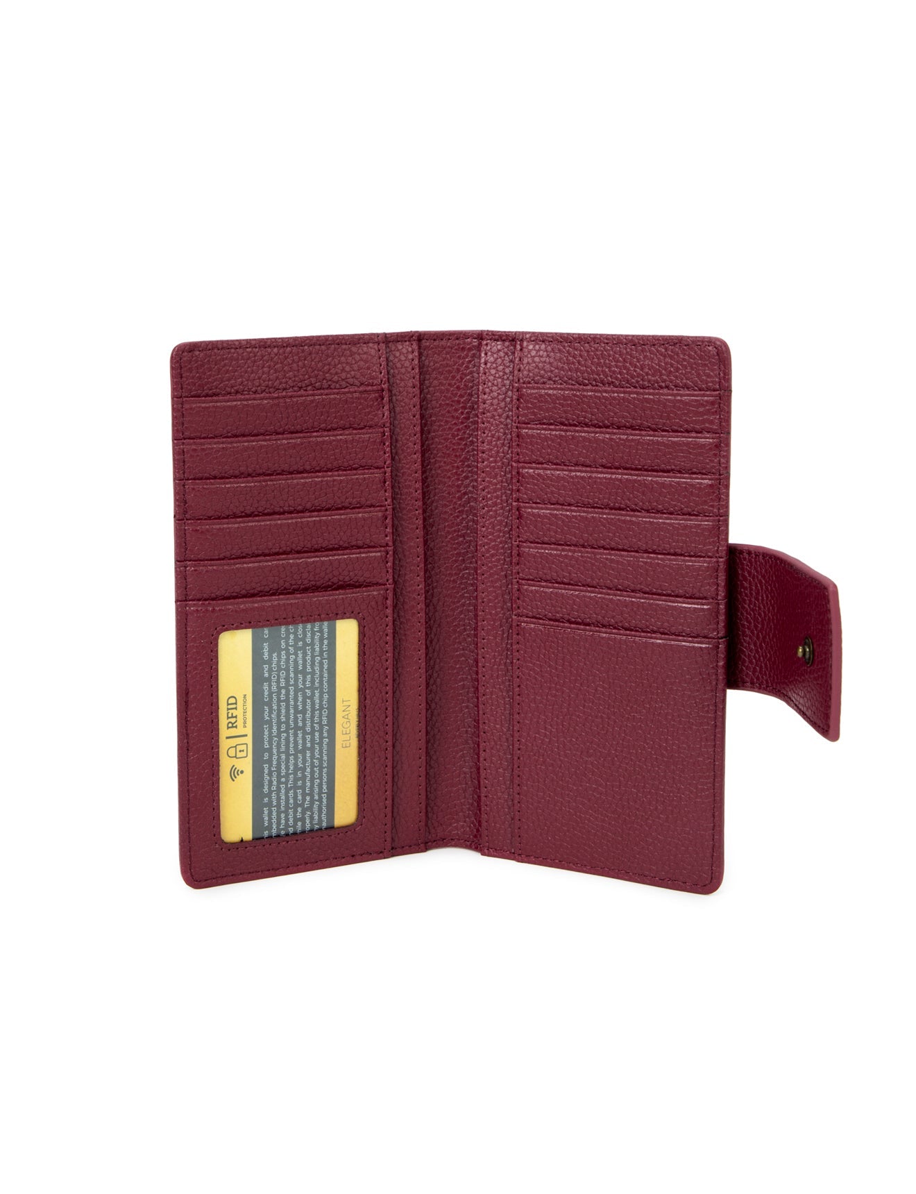 FAITH LEATHER TAB STYLE RFID WALLET- RED- LOWER PRICE!