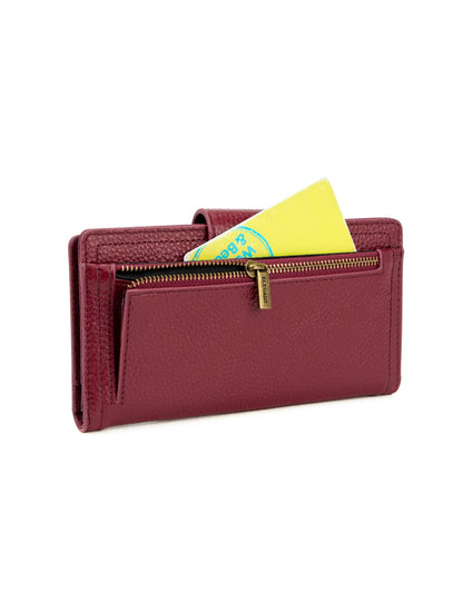 FAITH LEATHER TAB STYLE RFID WALLET- RED- LOWER PRICE!