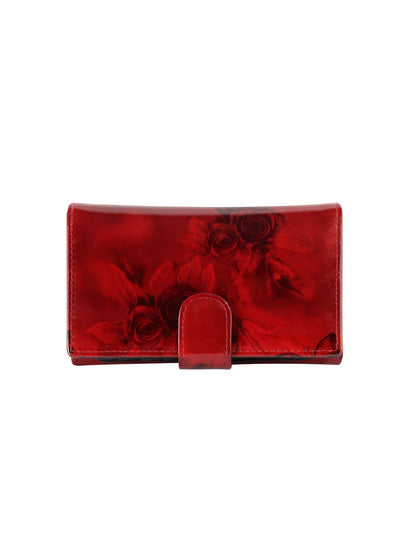 Cherry Rose Medium Leather Wallet with RFID- Gold Fittings- WH2702 (G)