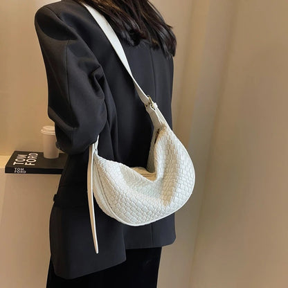 Woven Half Moon Bag