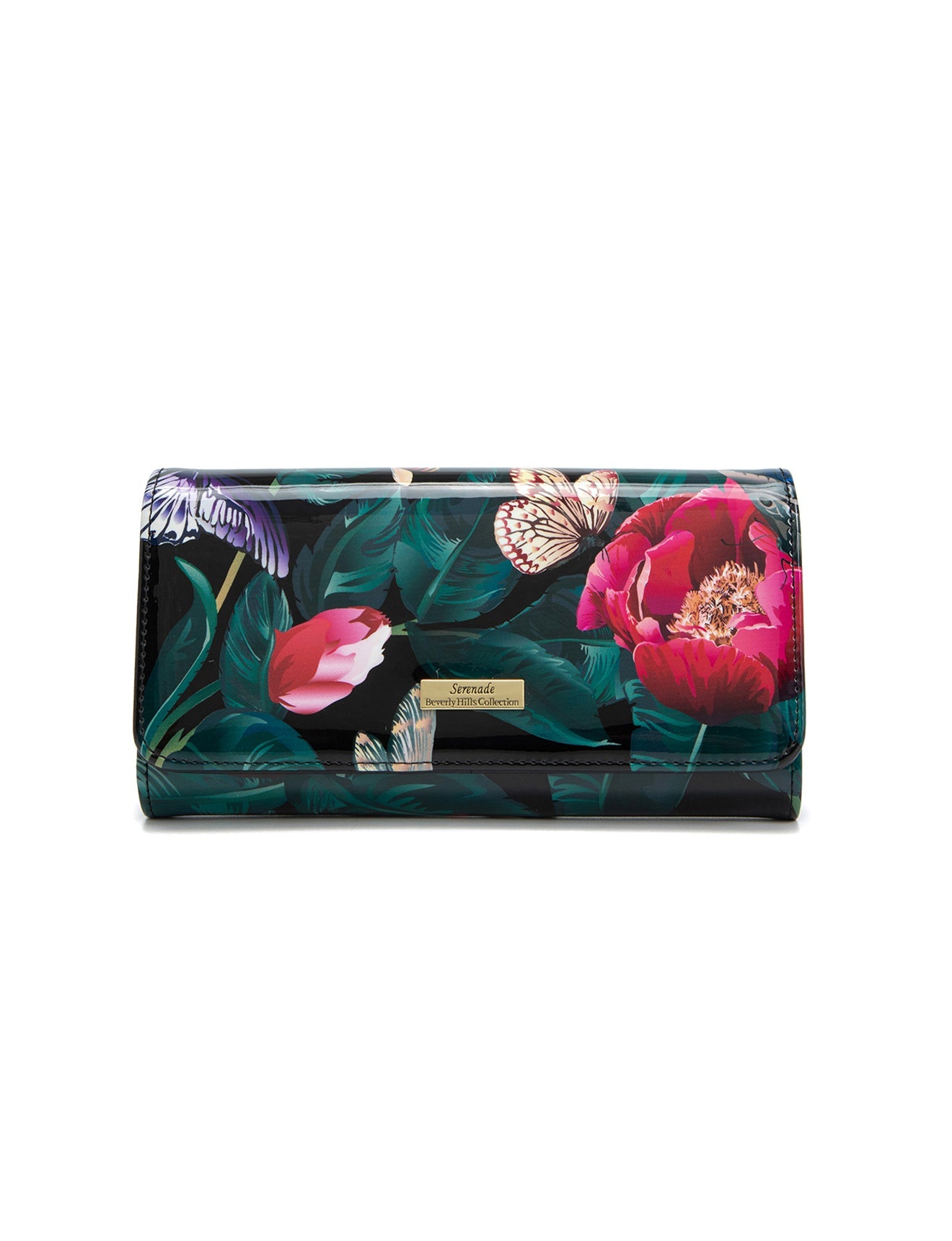 ABBEY LARGE PATENT LEATHER WALLET WITH RFID- WSF601