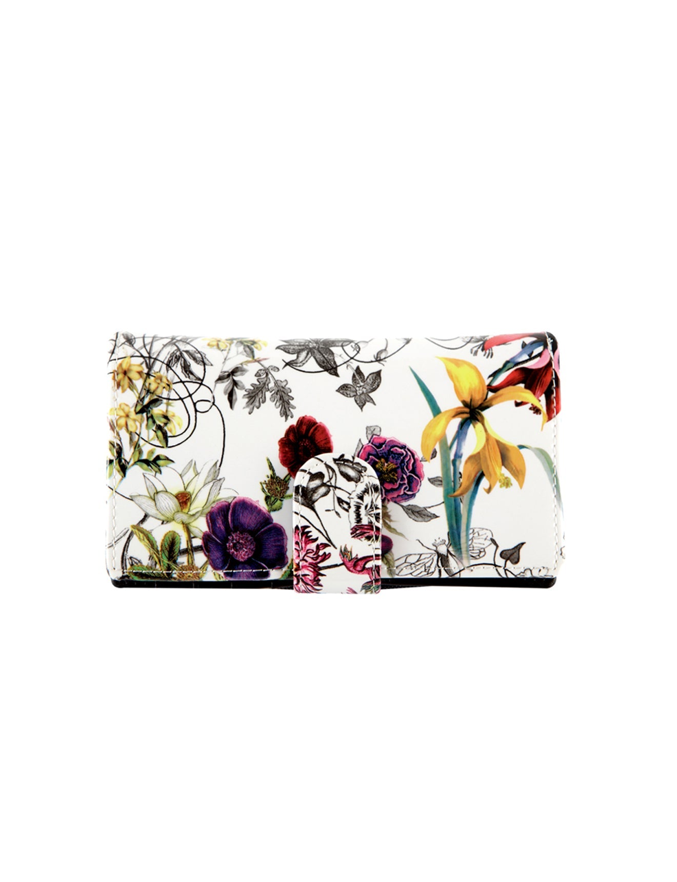 Botanics Medium Leather Wallet with RFID- Gold fitting detail