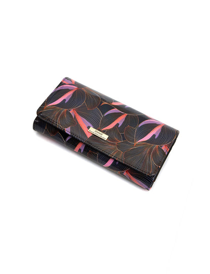 AMAL LARGE  PATENT LEATHER WALLET WITH RFID- WSN9501- SALE