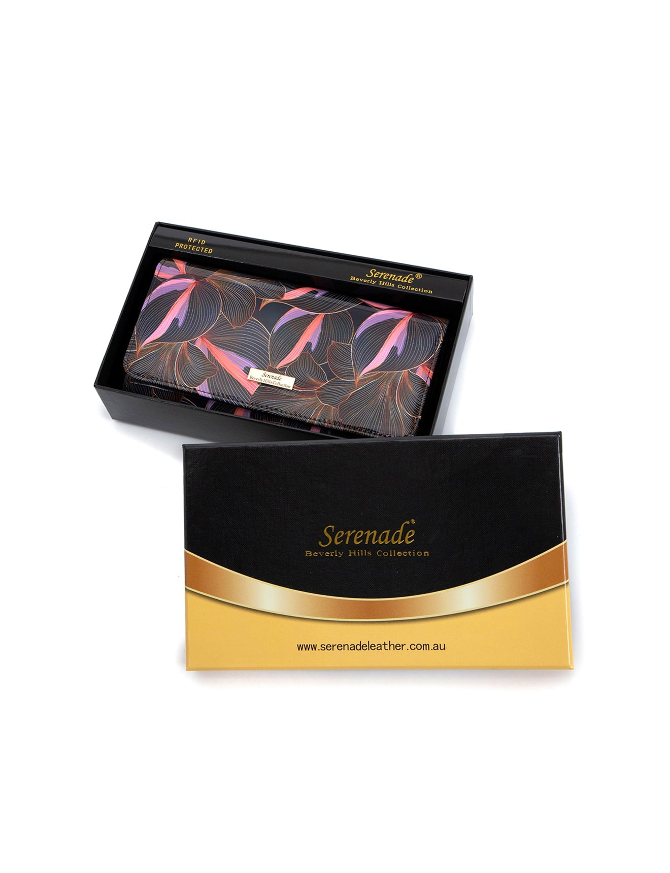 AMAL LARGE  PATENT LEATHER WALLET WITH RFID- WSN9501