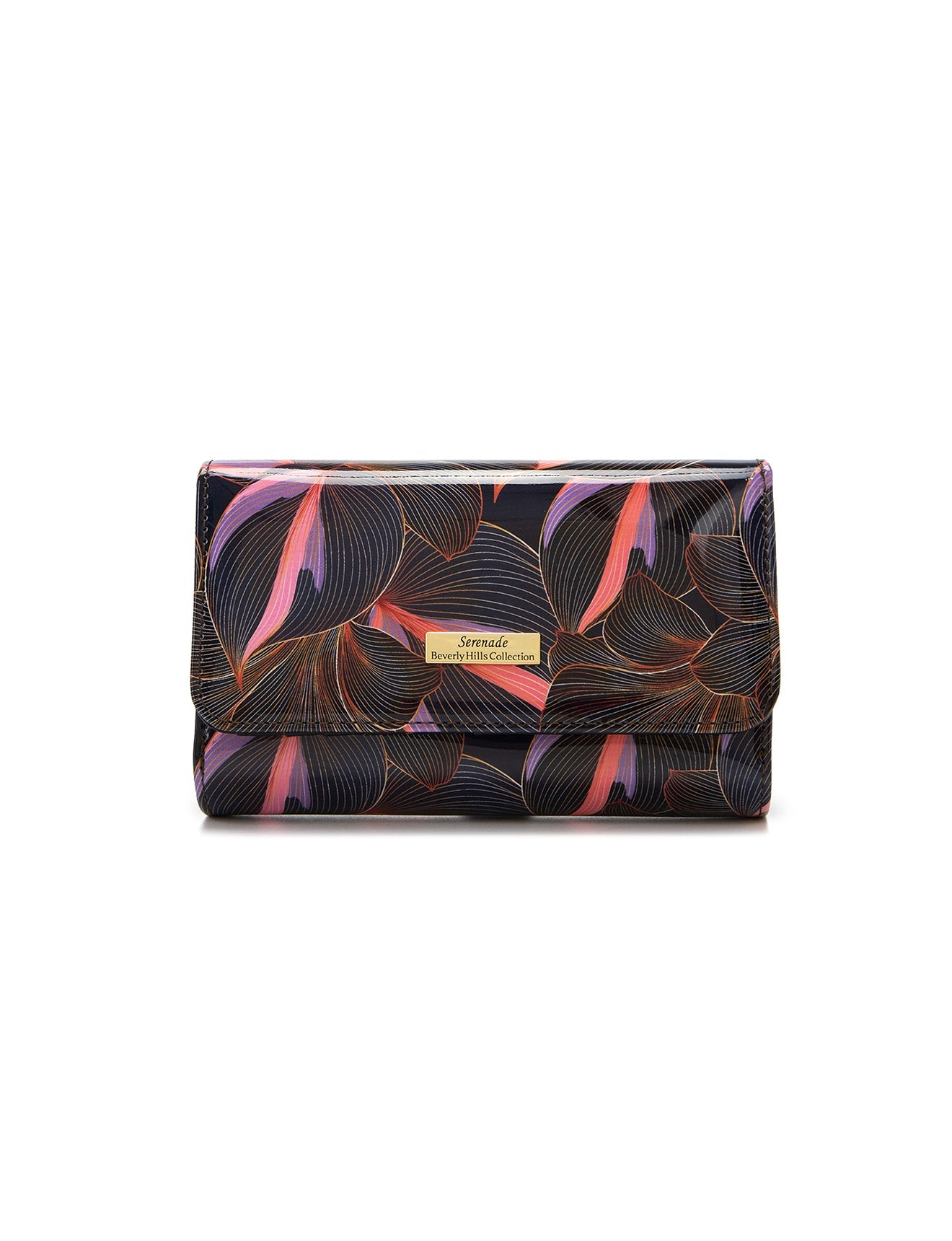 AMAL MEDIUM PATENT LEATHER WALLET WITH RFID- WSN9502