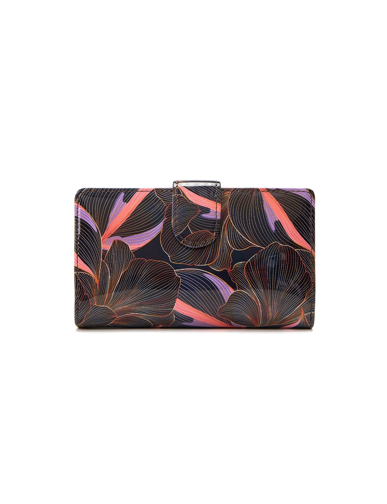 AMAL MEDIUM PATENT LEATHER WALLET WITH RFID- WSN9502