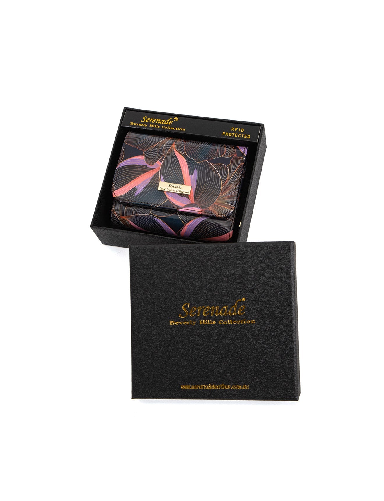 AMAL SML PATENT LEATHER WALLET WITH RFID- WSN9503- SALE