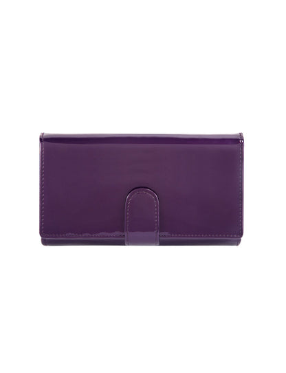 Allura Large Patent Leather Wallet with RFID- Purple