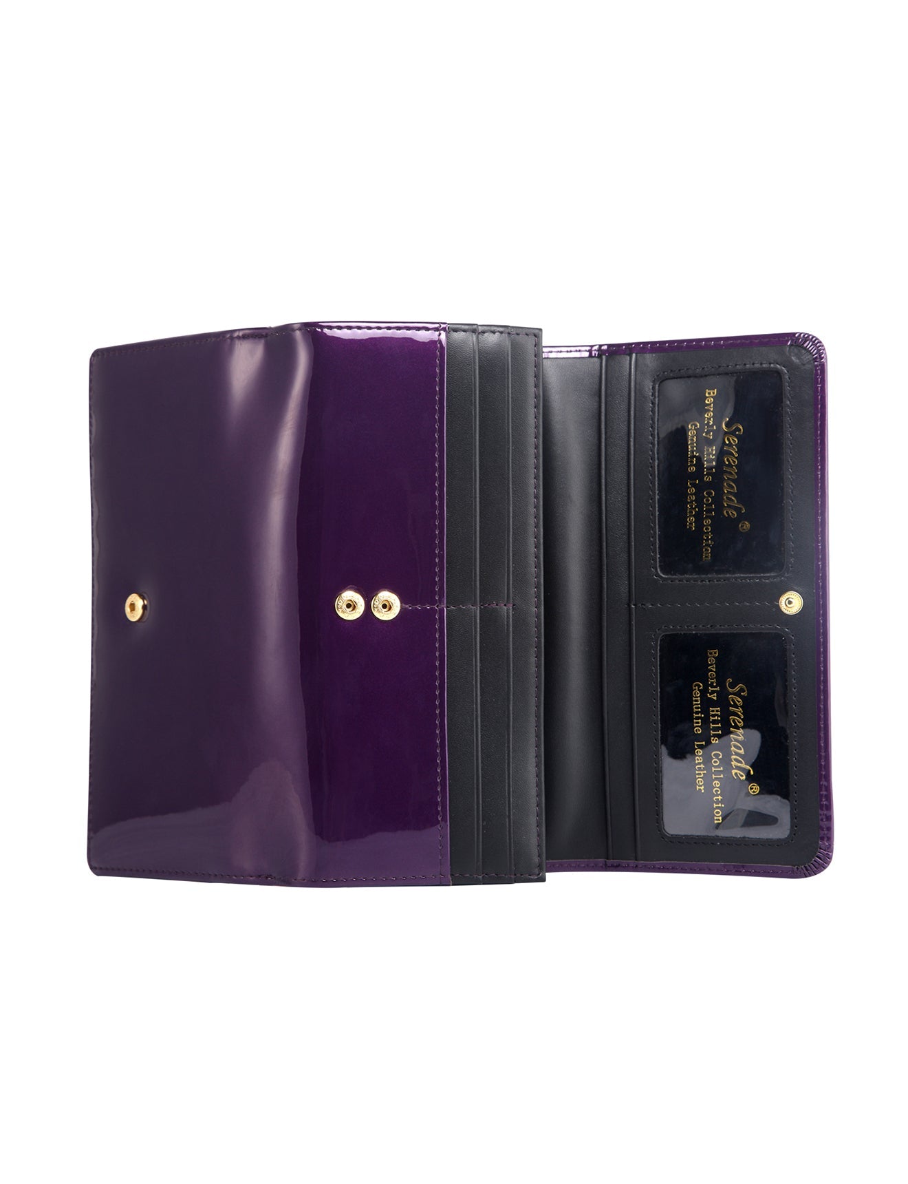 Allura Large Patent Leather Wallet with RFID- Purple