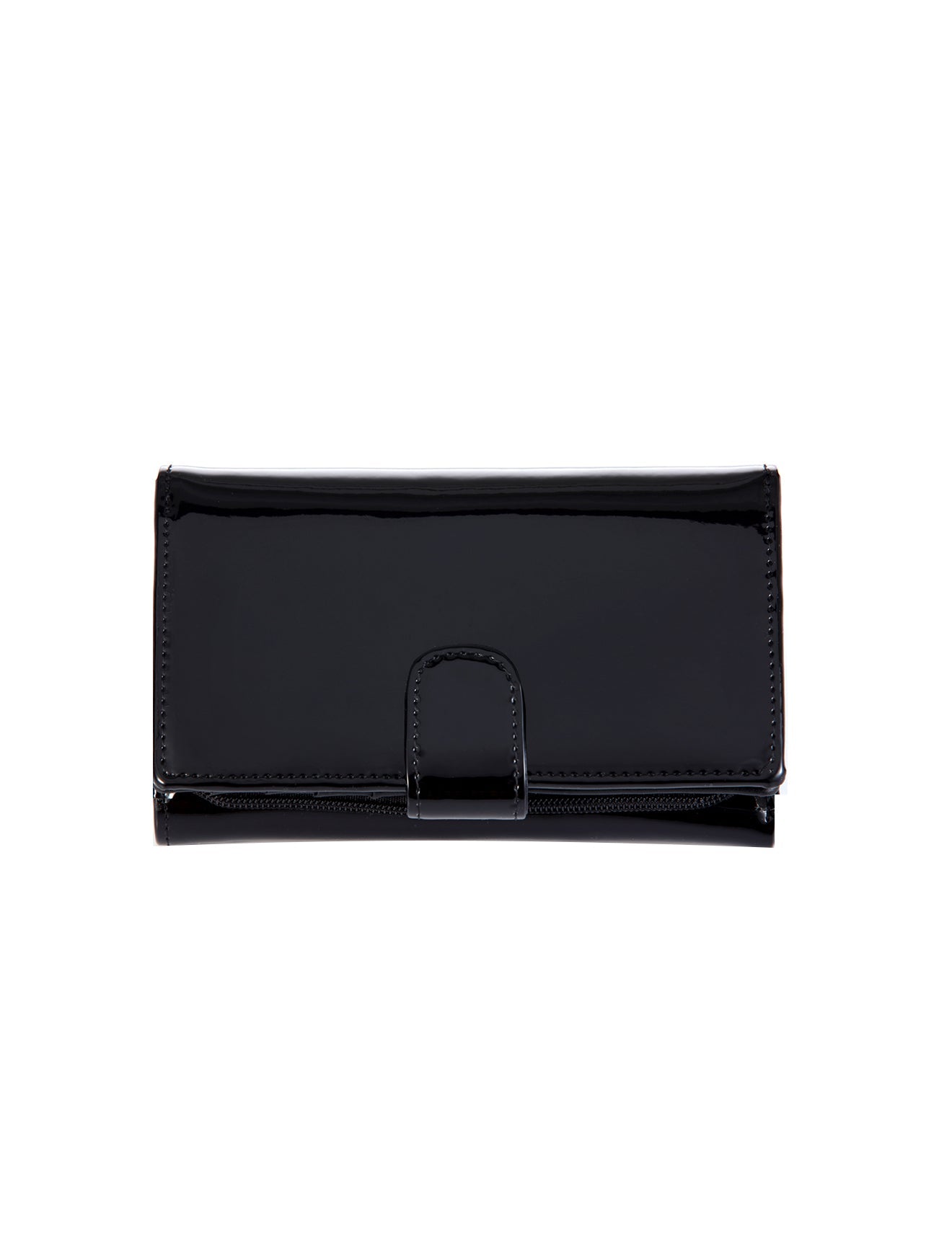 ALLURA MEDIUM PATENT LEATHER RFID WALLET -WSV102(G)-BLK