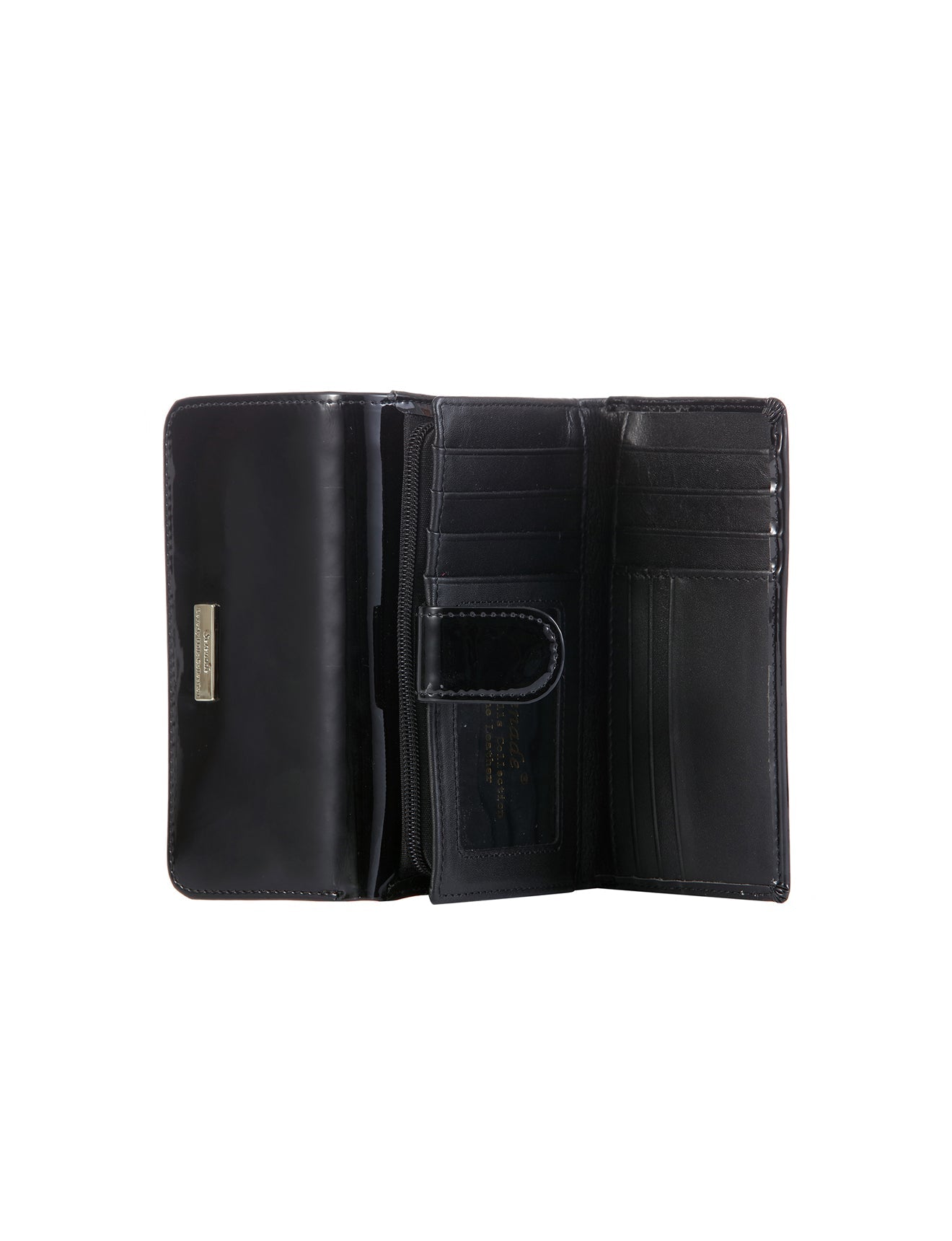 ALLURA MEDIUM PATENT LEATHER RFID WALLET -WSV102(G)-BLK