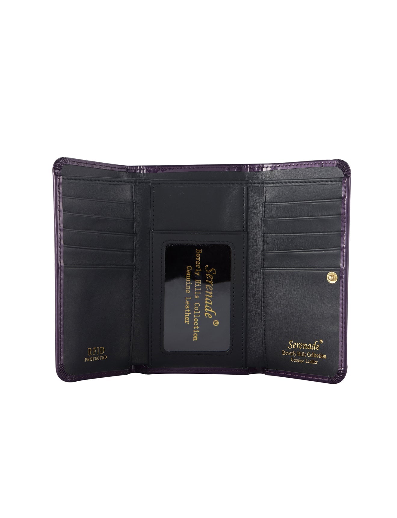 ALLURA MEDIUM PATENT LEATHER RFID WALLET -WSV102(G)-PUR