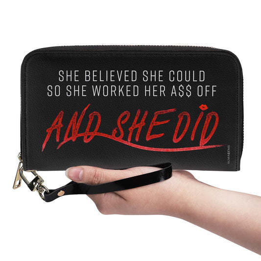 She Believed She Could - Women Leather Wallet - WW11