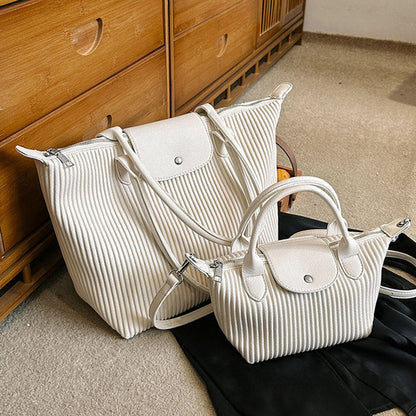 Top Handle Pleated Tote