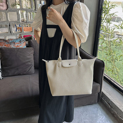 Top Handle Pleated Tote