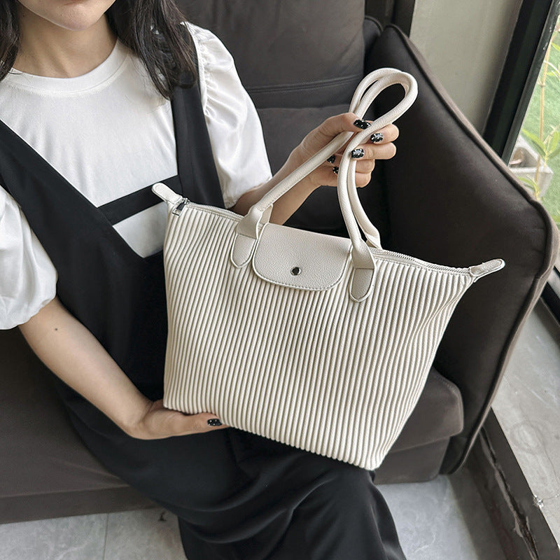 Top Handle Pleated Tote