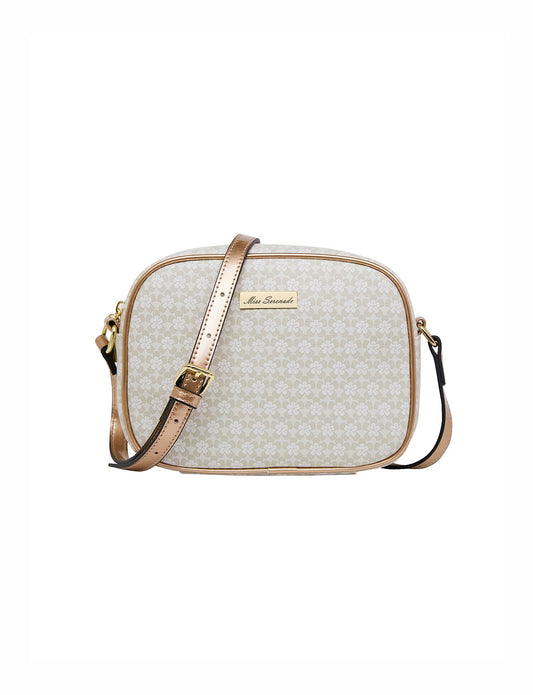 DANI VEGAN LEATHER XBODY BAG- BEIGE