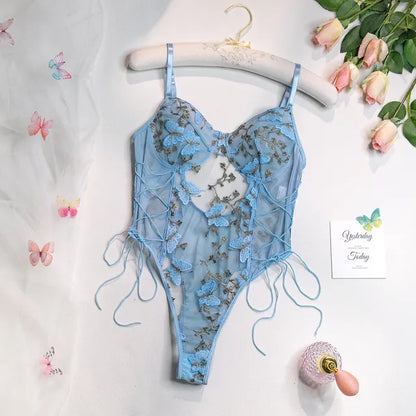 Selene | Embroidered Butterfly Bodysuit