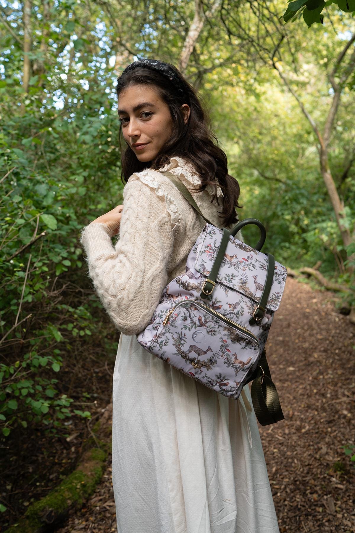 A Night's Tale Woodland Small Backpack  - Crystal Grey