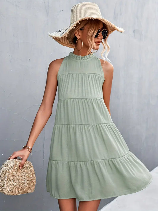 Sleeveless Halter Loose A-Line Dress