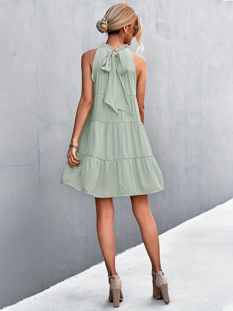 Sleeveless Halter Loose A-Line Dress