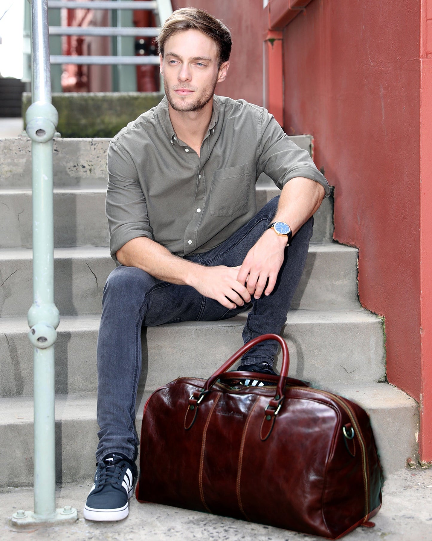 Albertis Brown - Leather Duffle Bag