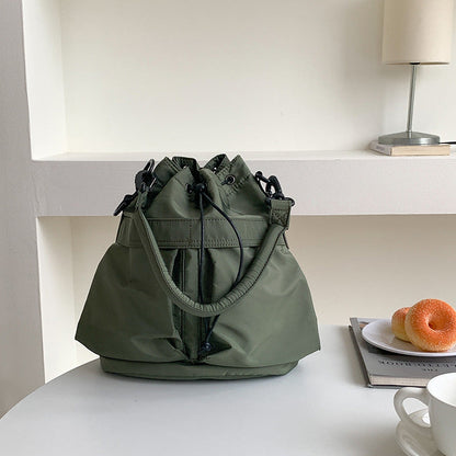 Olives Nylon Drawstring Bag