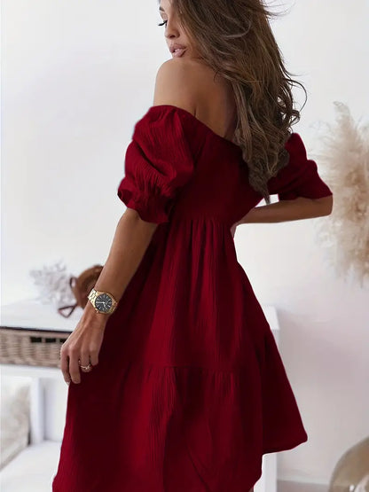 Off Shoulder Smocked Dress