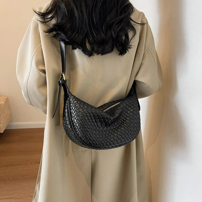 Woven Half Moon Bag